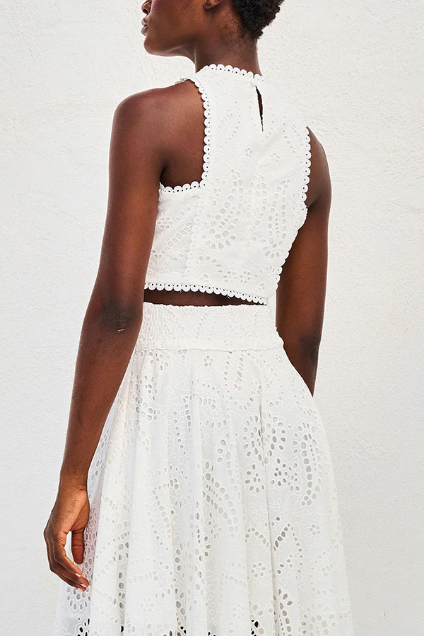 Larissa™ Embroidered Top & High-Waist Maxi Skirt Set