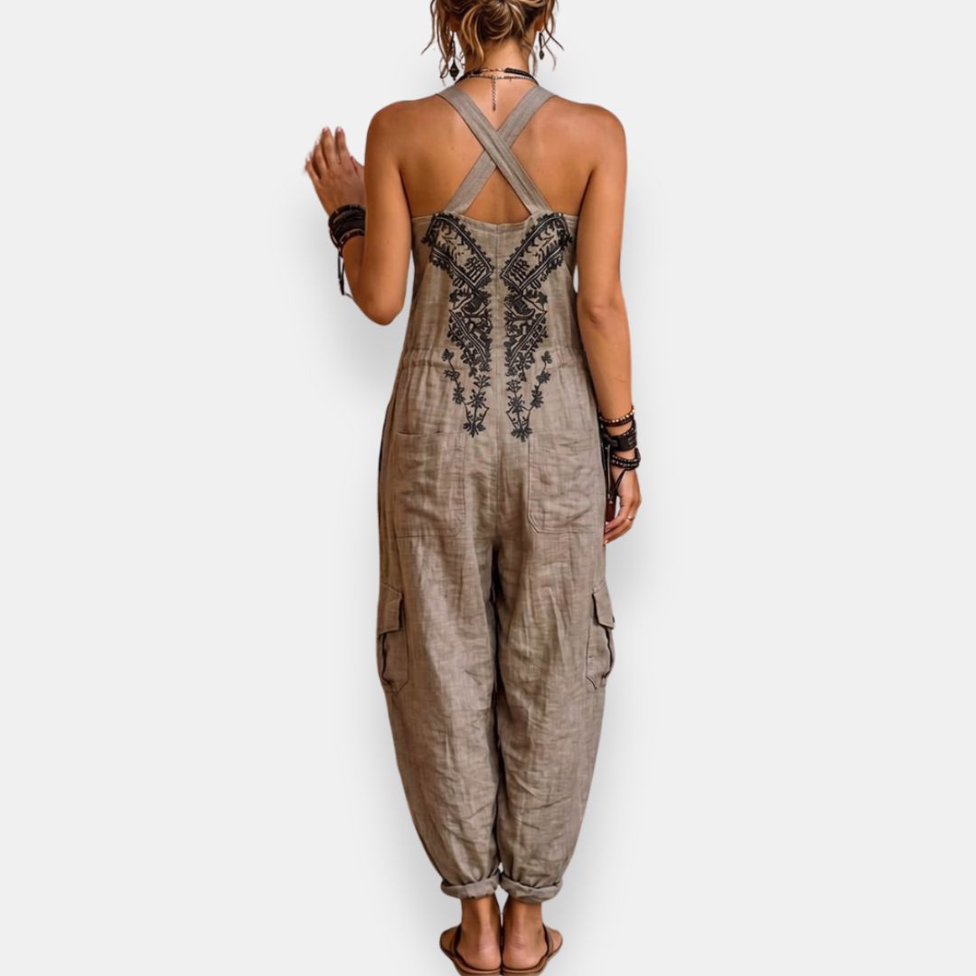 Elara – Embroidered Bohemian Jumpsuit
