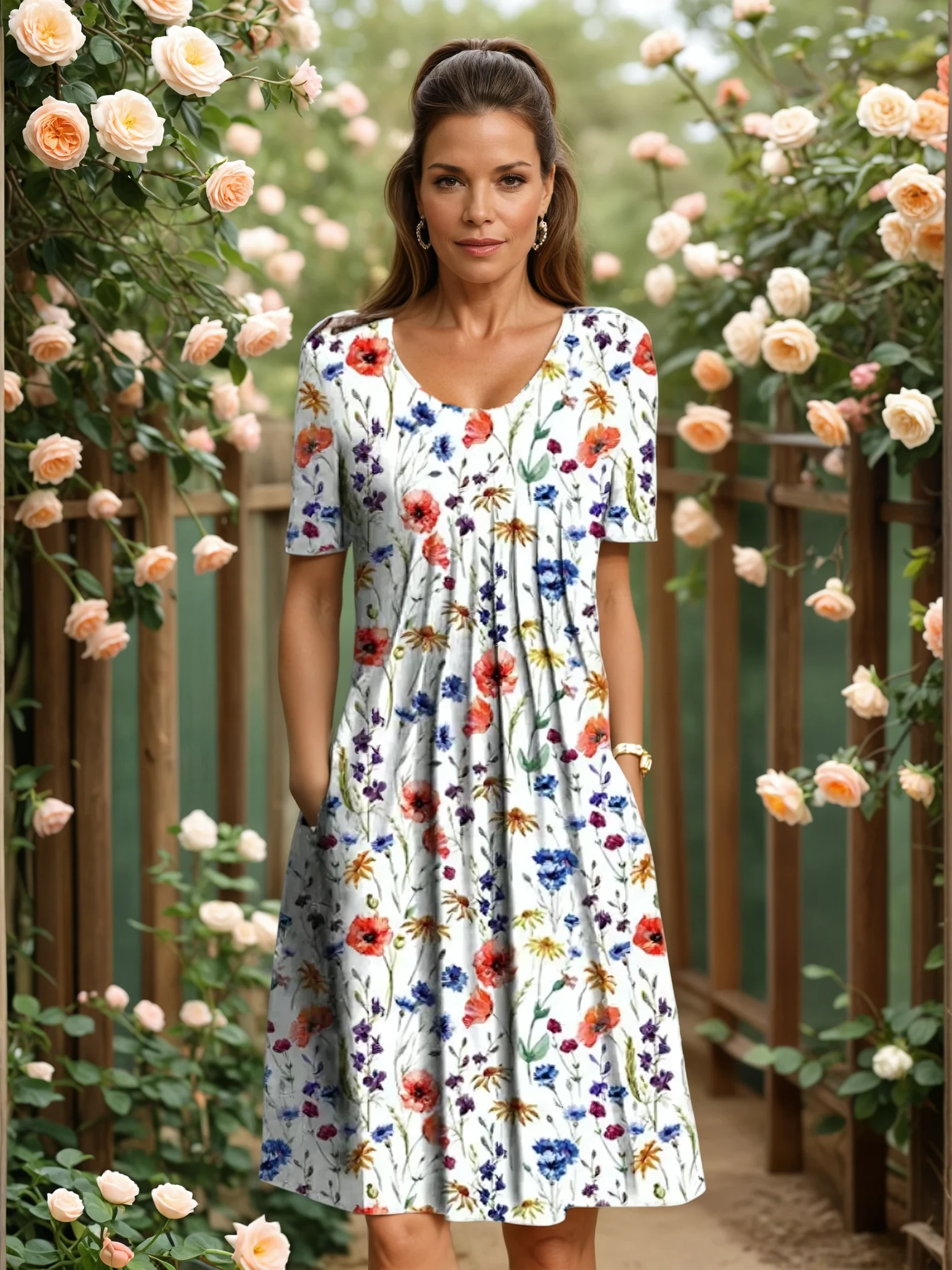 GENEVIEVE | ELEGANT DRESS WITH TUMMY COVERAGE