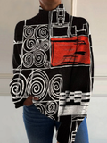Zara | Abstract Circle Art Turtleneck