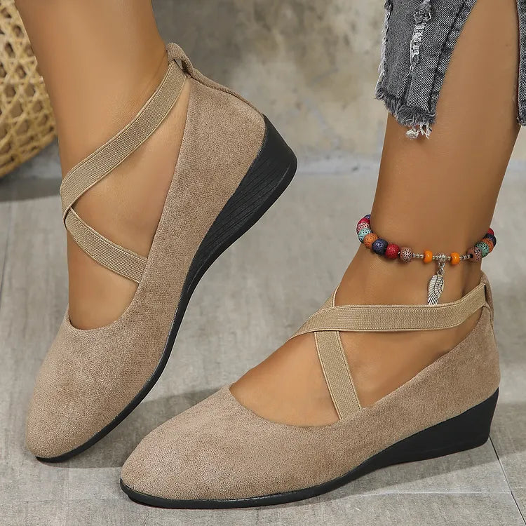 Rose™ Faux Suede Wedge Flat – Elegant Comfort From Morning to Night