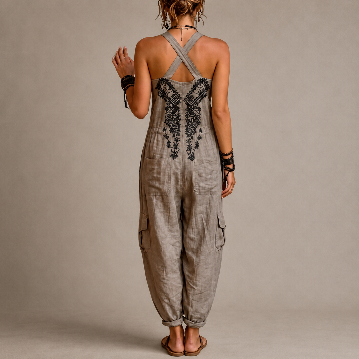 Aveline – Embroidered Boho Jumpsuit