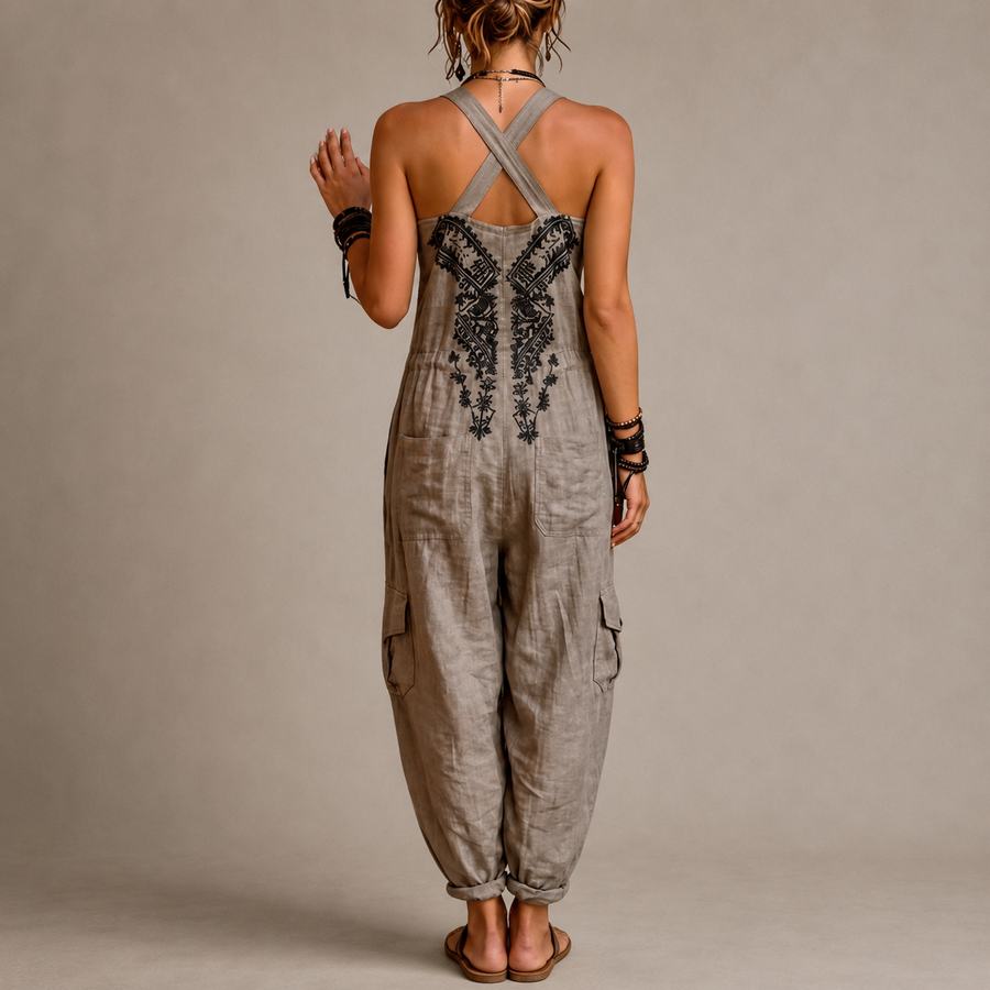 Aveline – Embroidered Boho Jumpsuit
