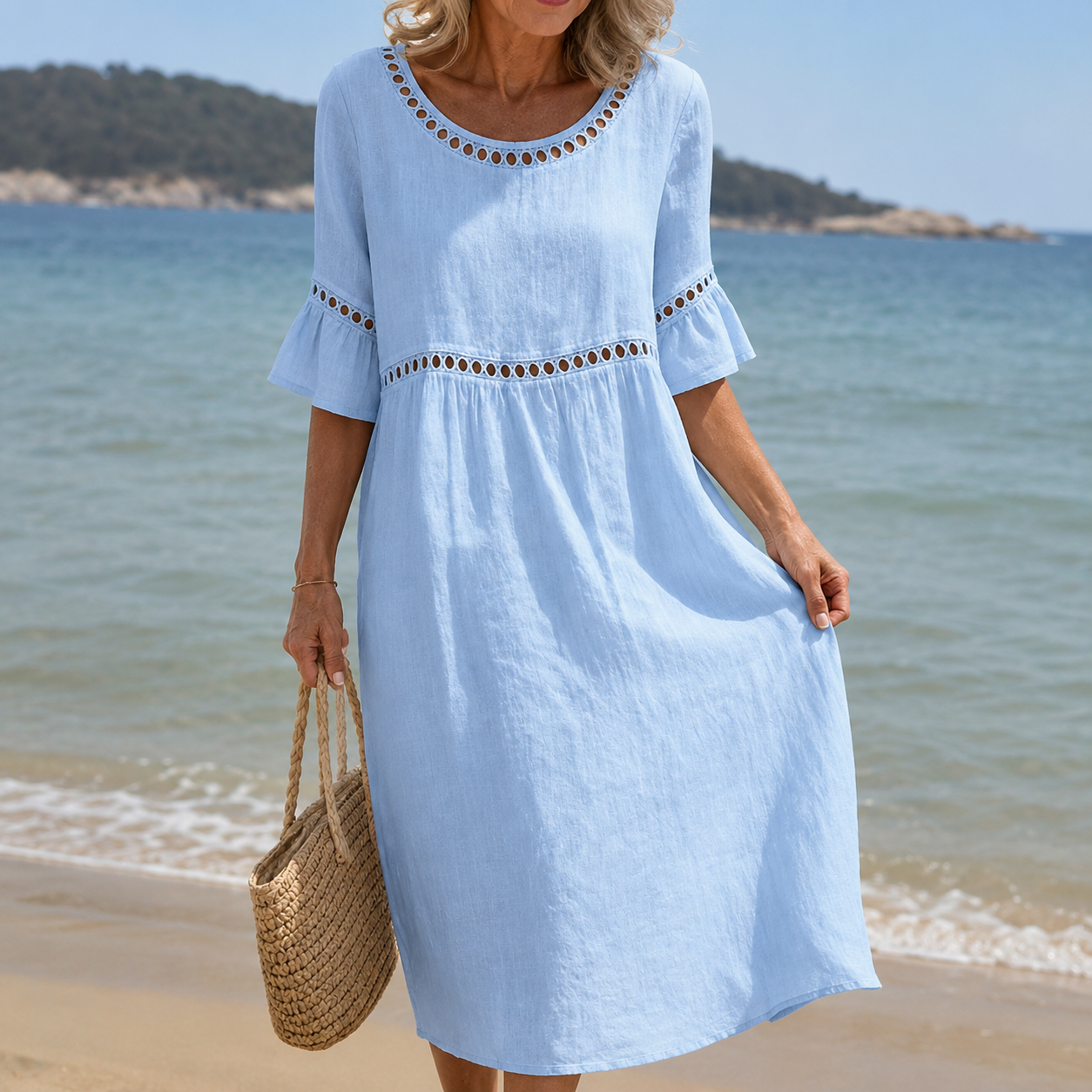 Hélène™ | Effortless Linen Elegance Dress