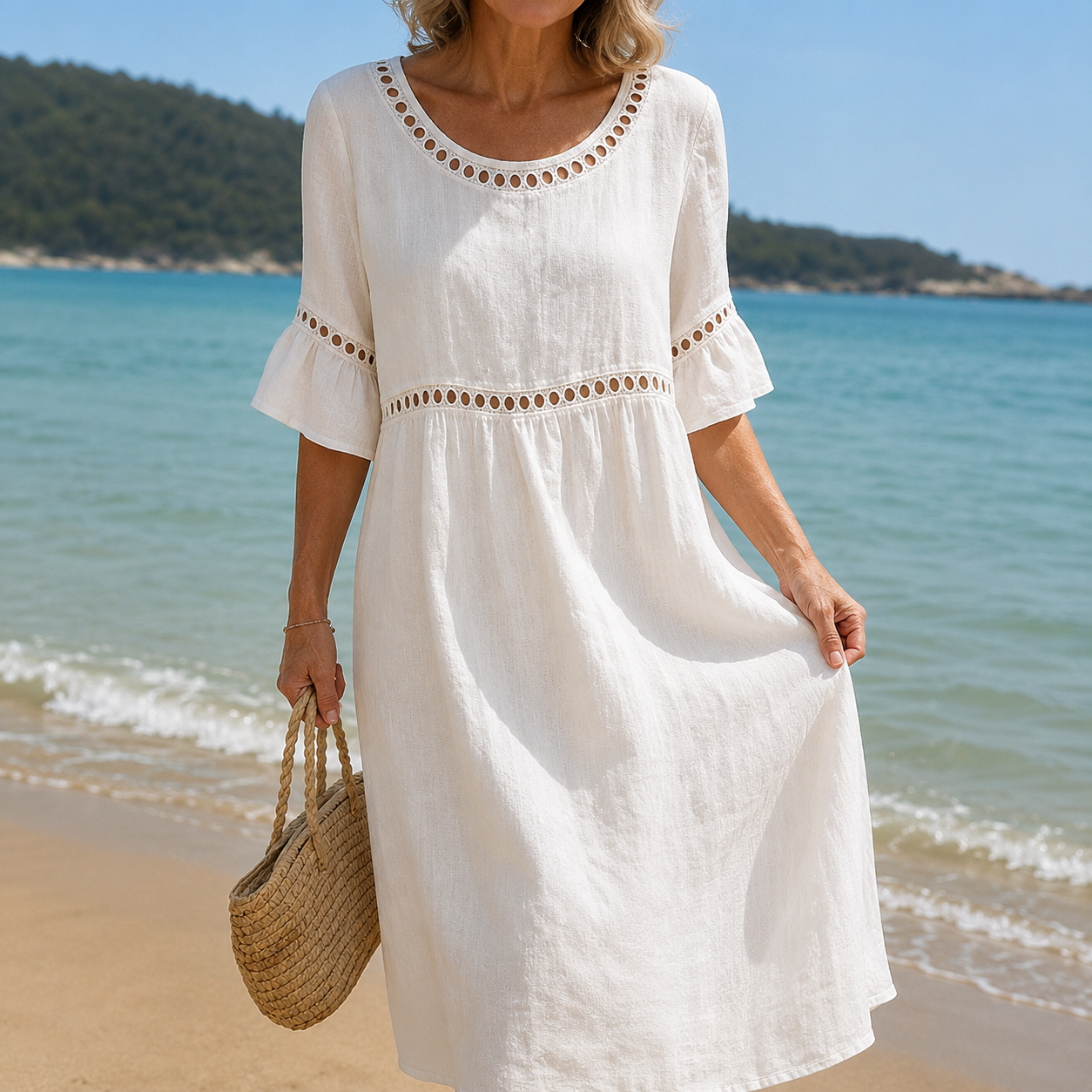 Hélène™ | Effortless Linen Elegance Dress