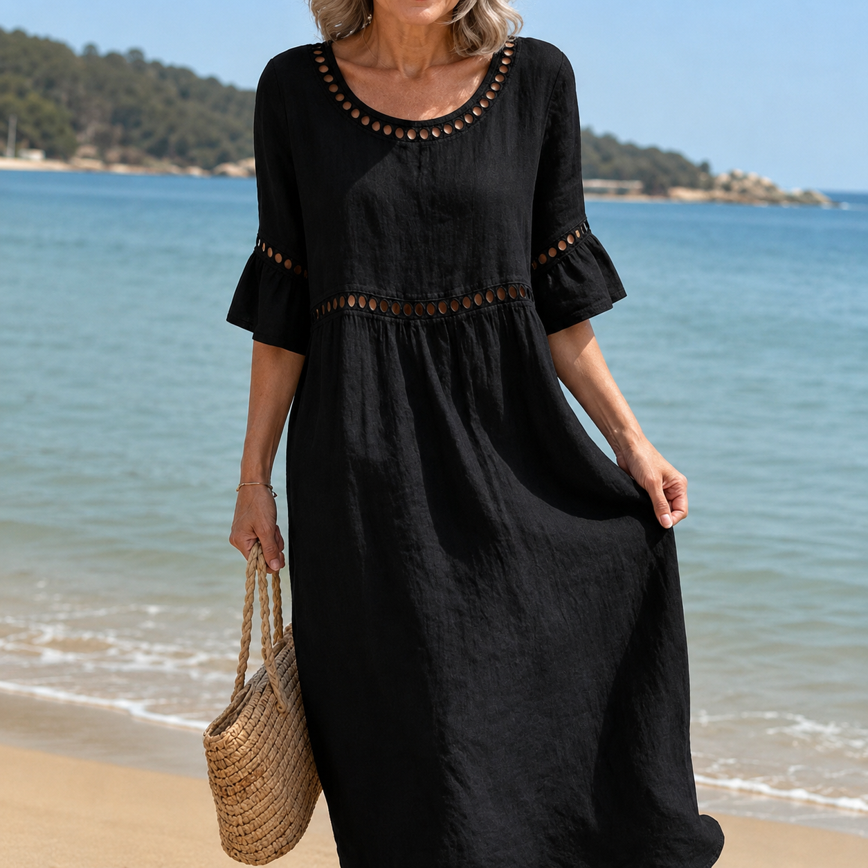 Hélène™ | Effortless Linen Elegance Dress