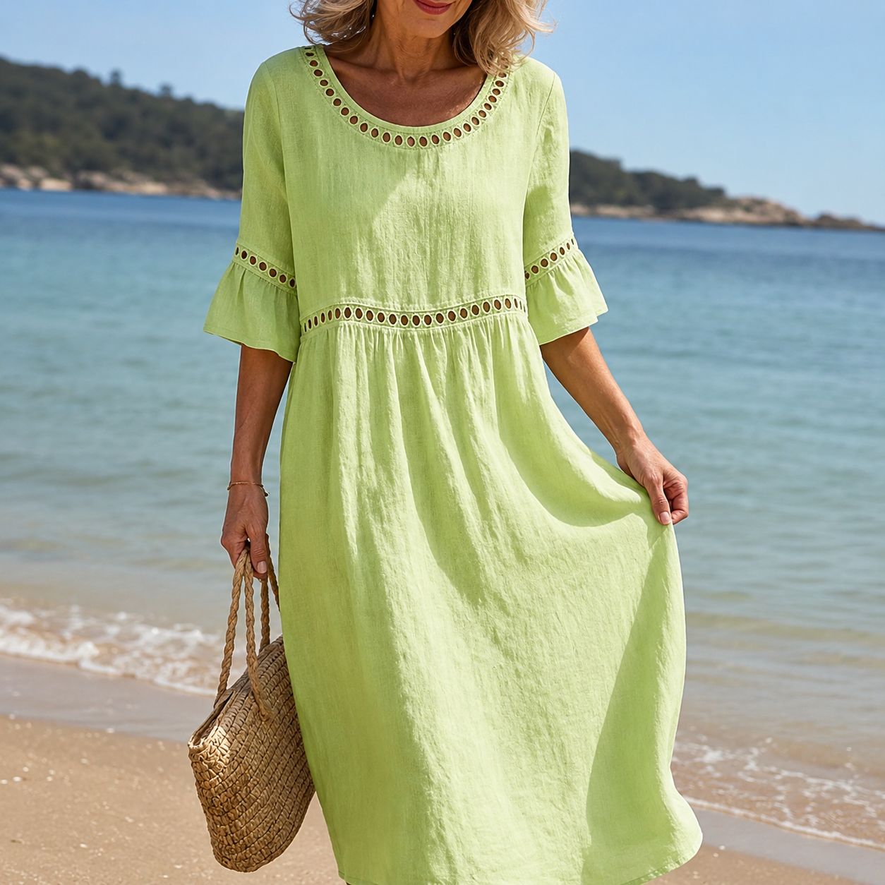 Hélène™ | Effortless Linen Elegance Dress