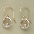 Vintage Gold and Silver Zirconia Stud Earrings