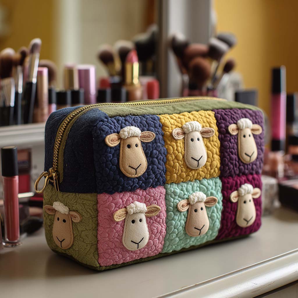 Opal | Patchwork Fabric Quilted Cosmetic Bag