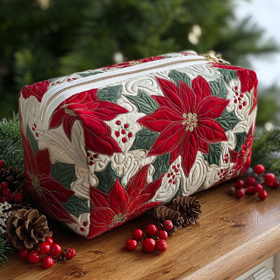 Hazel | Christmas Star Quilted Cosmetic Bag