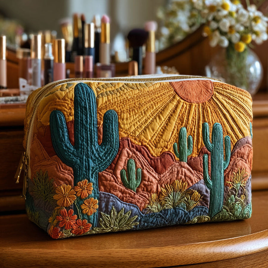 Dawn | Cactus Quilted Cosmetic Bag