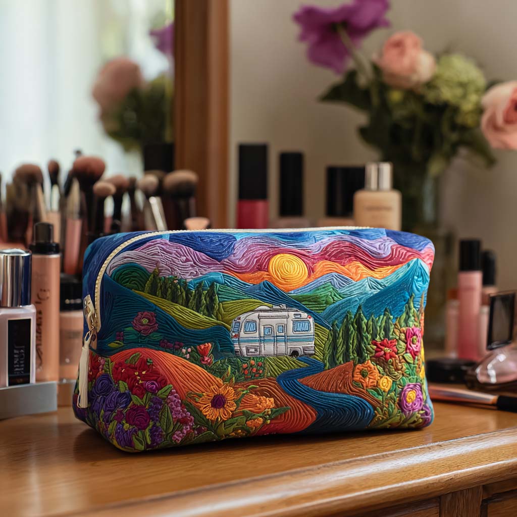 Sylvie | Vintage Journey Quilted Cosmetic Bag