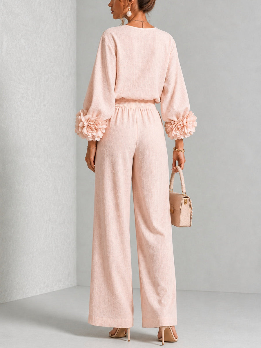 Rosalie™ | Floral Cuff Linen-Blend Two-Piece Set