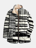 Miren | Abstract Padded Jacket Black and White
