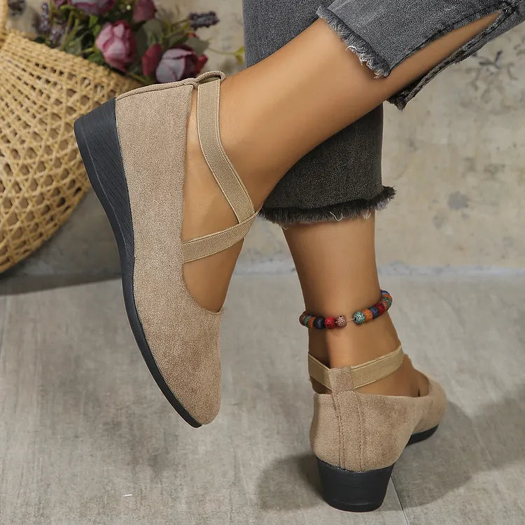 Rose™ Faux Suede Wedge Flat – Elegant Comfort From Morning to Night