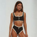 Kim's | WOMEN'S BIKINI SET | HIGH WAIST | BUTTON DETAIL