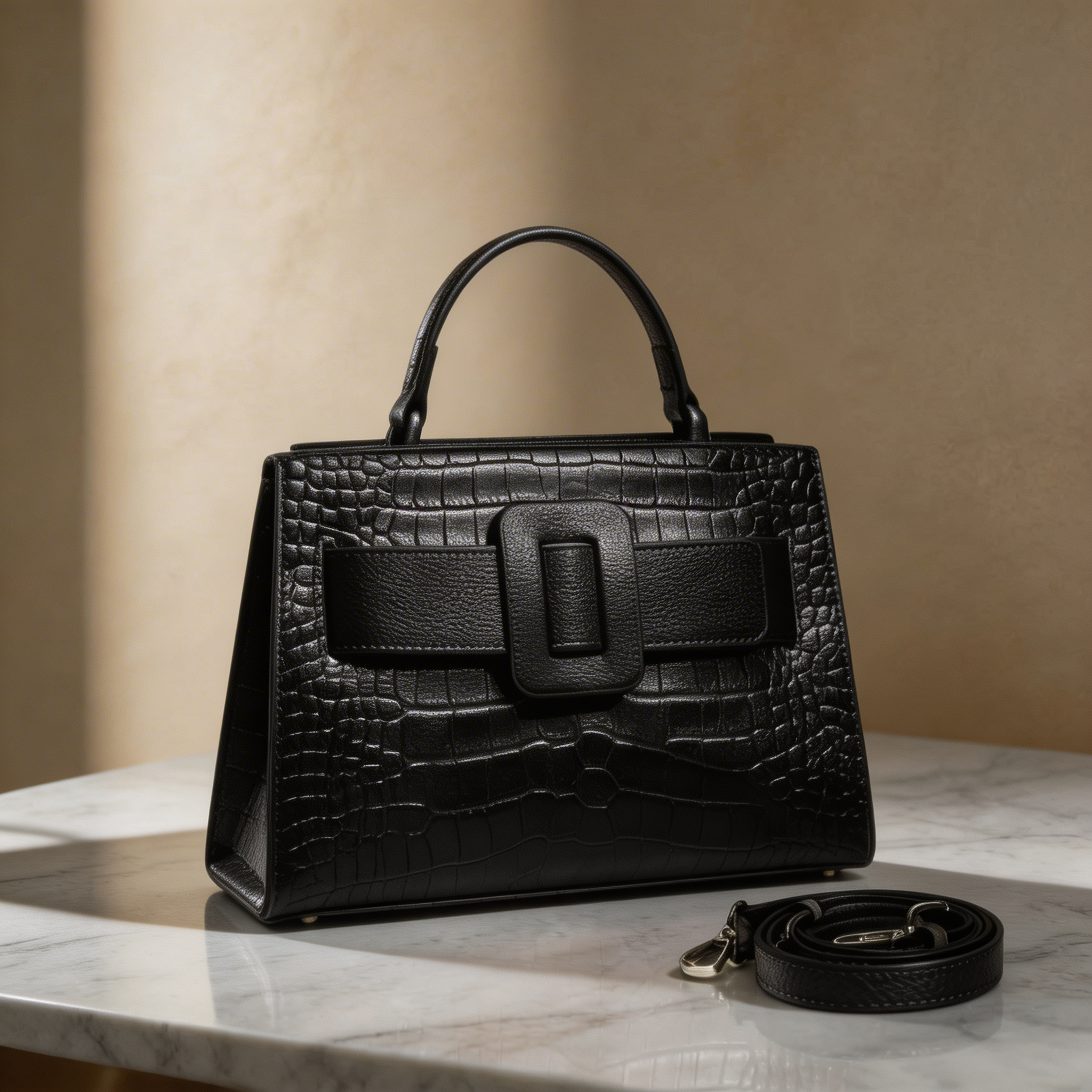 Kim's | Florence Buckle-Front Top-Handle Tote | Structured Handbag