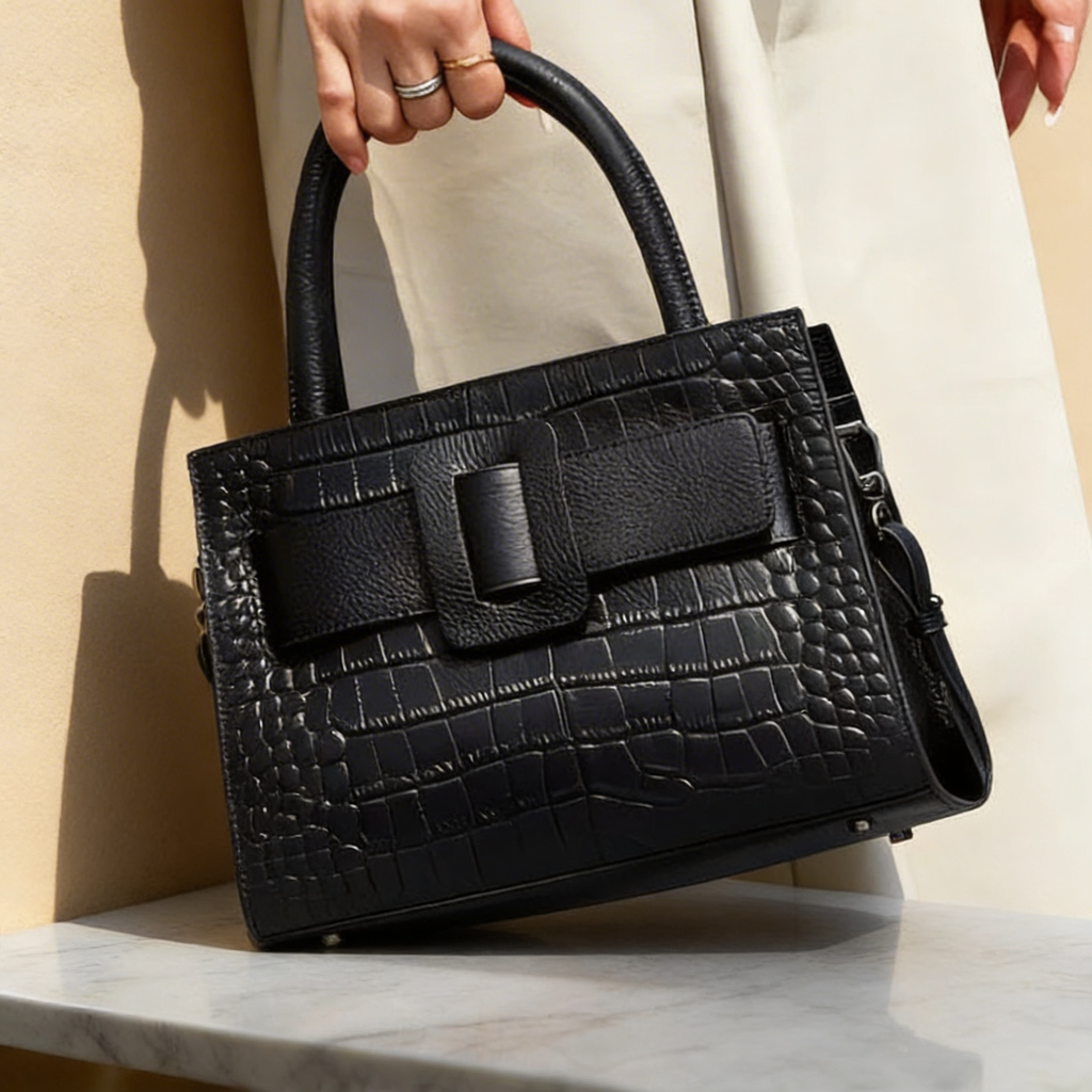 Kim's | Florence Buckle-Front Top-Handle Tote | Structured Handbag