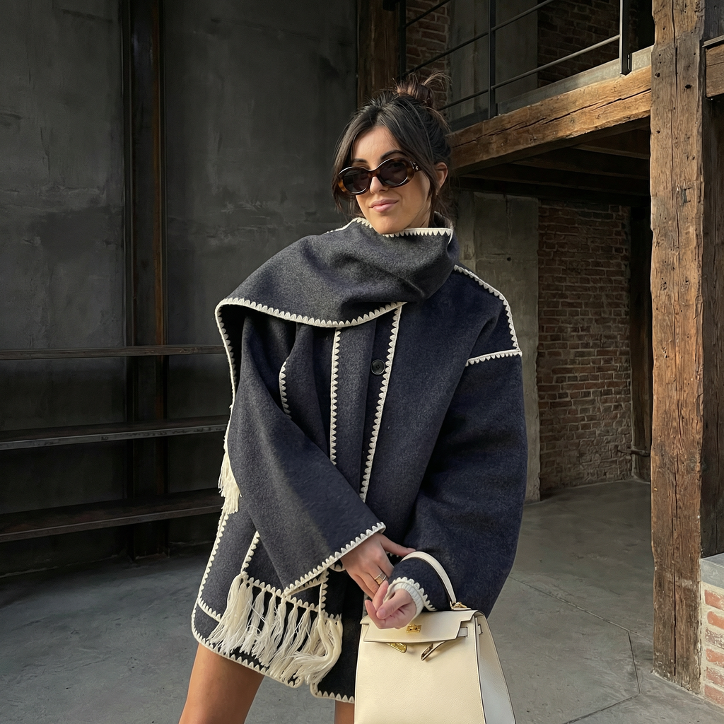 KIM'S | WOMEN'S COAT | LONGLINE | SCARF DETAIL