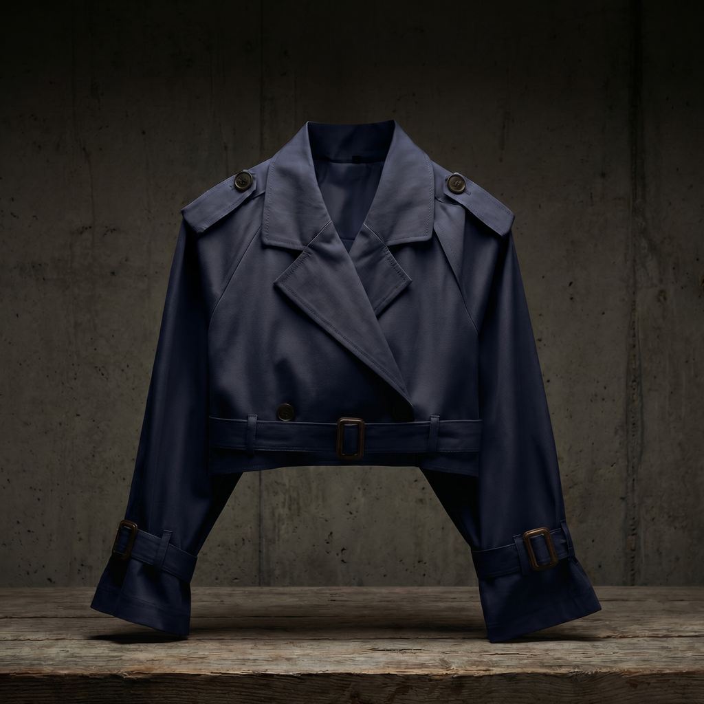 KIM'S | WOMEN'S TRENCH JACKET | CROPPED | BELTED