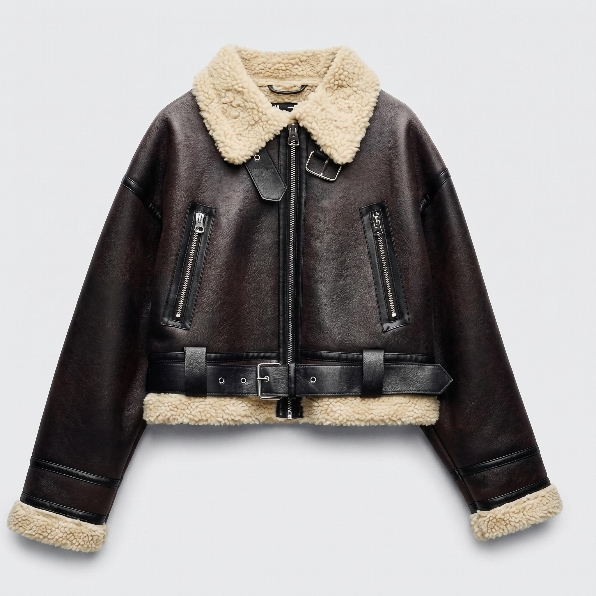 KIM'S | WOMEN'S AVIATOR JACKET | SHEARLING STYLE | PANELLED