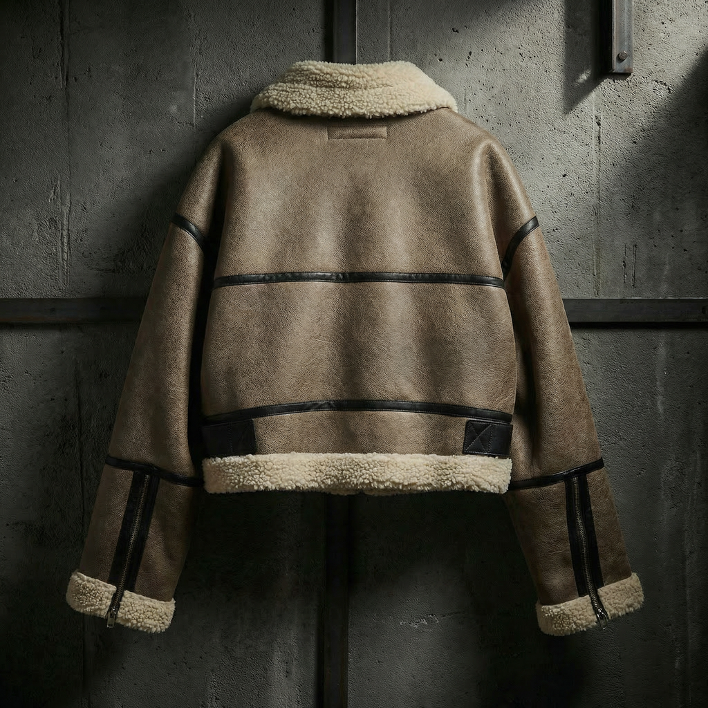 KIM'S | WOMEN'S AVIATOR JACKET | SHEARLING STYLE | PANELLED