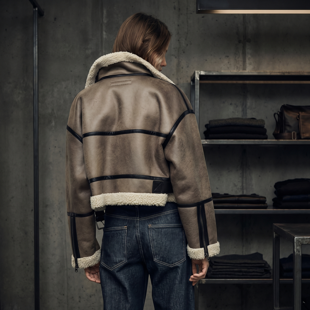 KIM'S | WOMEN'S AVIATOR JACKET | SHEARLING STYLE | PANELLED