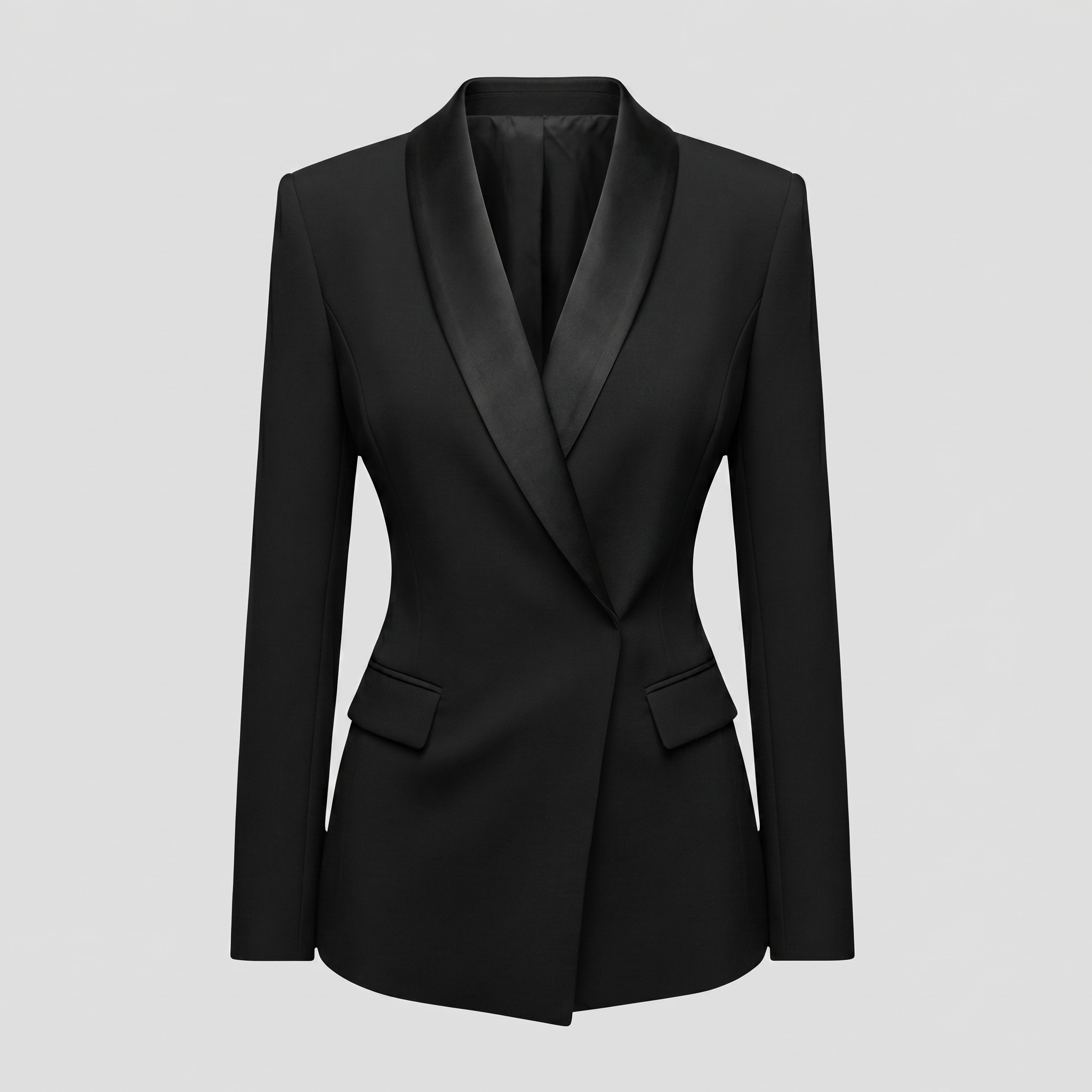 KIM'S | WOMEN'S BLAZER | DRAPED LAPEL | OPEN FRONT