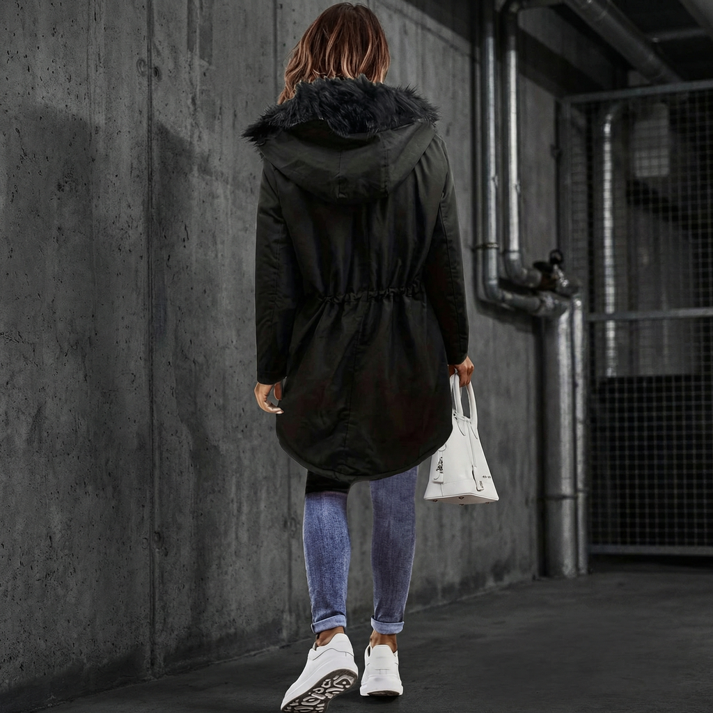 KIM'S | WOMEN'S PARKA JACKET | HOODED | TRIM DETAIL