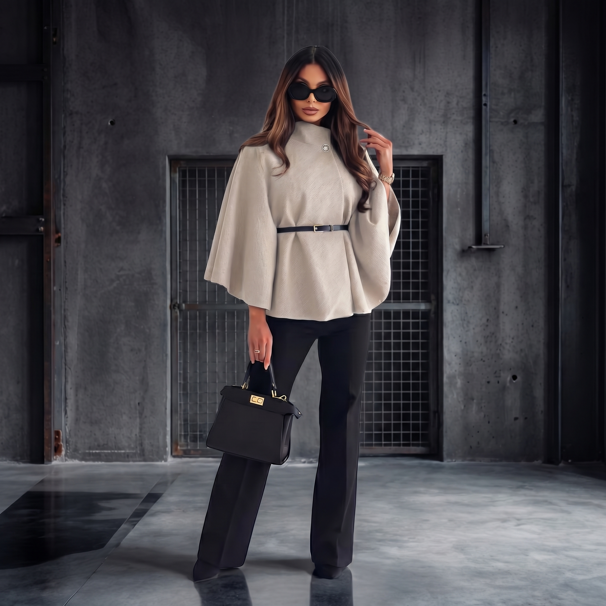 KIM'S | WOMEN'S COAT | CAPE | BELTED