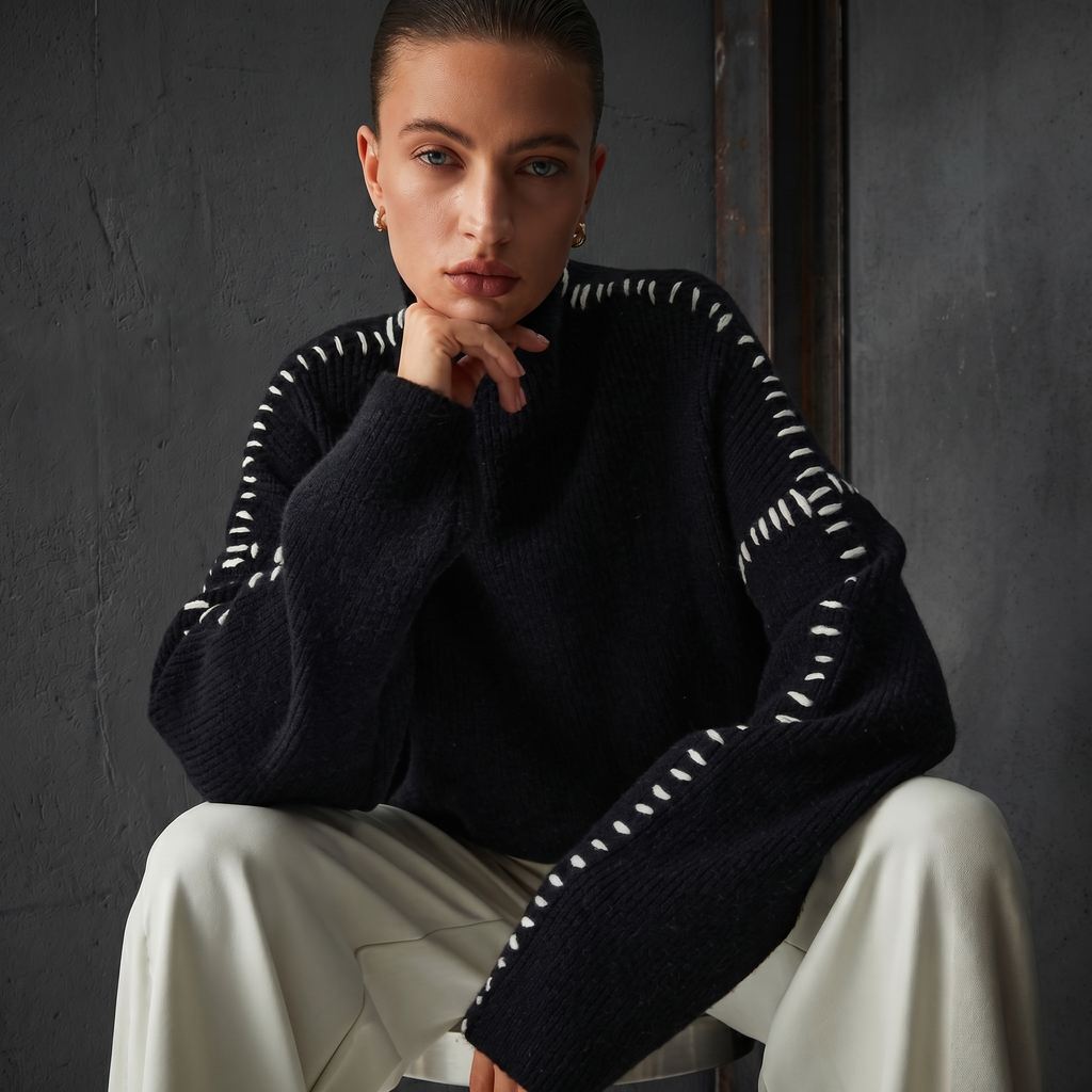 KIM'S | WOMEN'S SWEATER | RIBBED | STITCH DETAIL