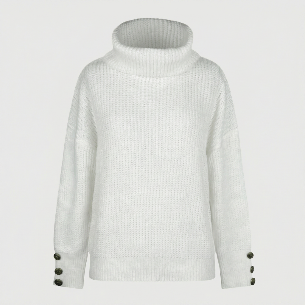 KIM'S | WOMEN'S SWEATER | TURTLENECK | BUTTON DETAIL