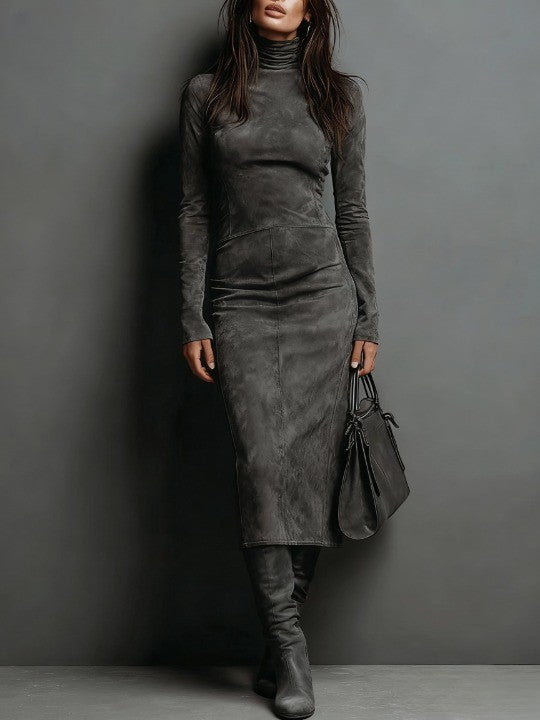 Mildred™ Elegant Suede Maxi Dress