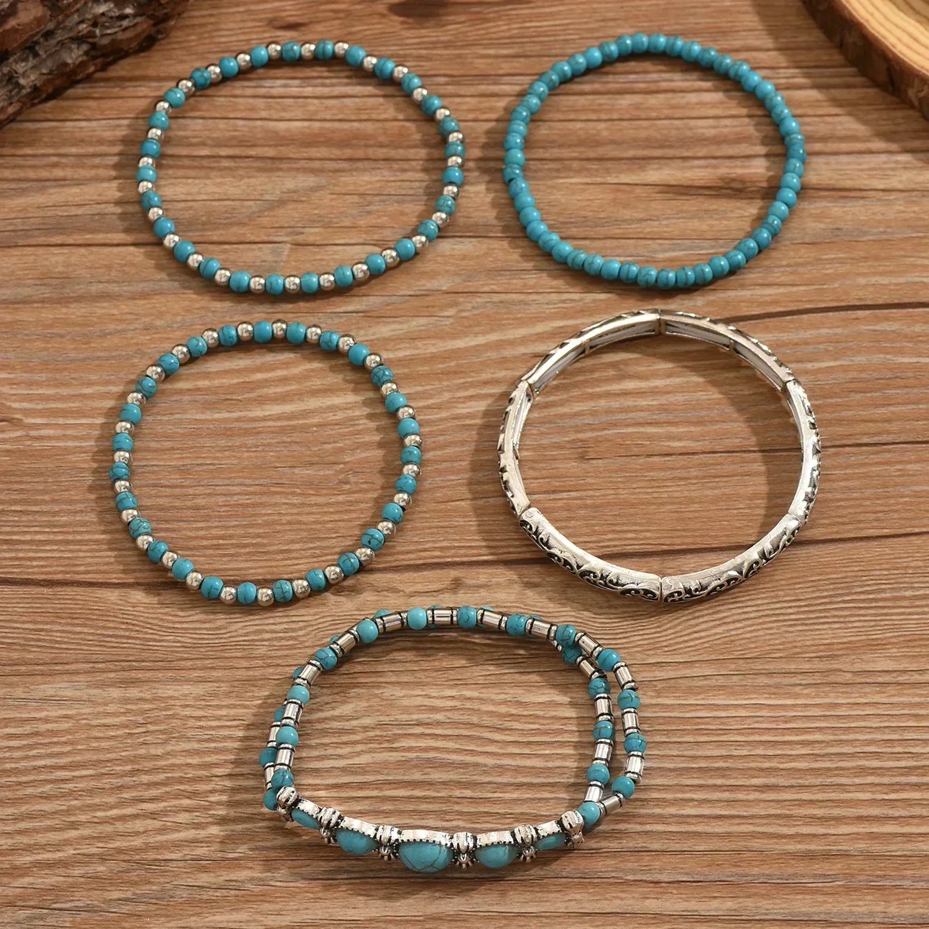 Trine™ – Boho Pearl Stacked Bracelet Set