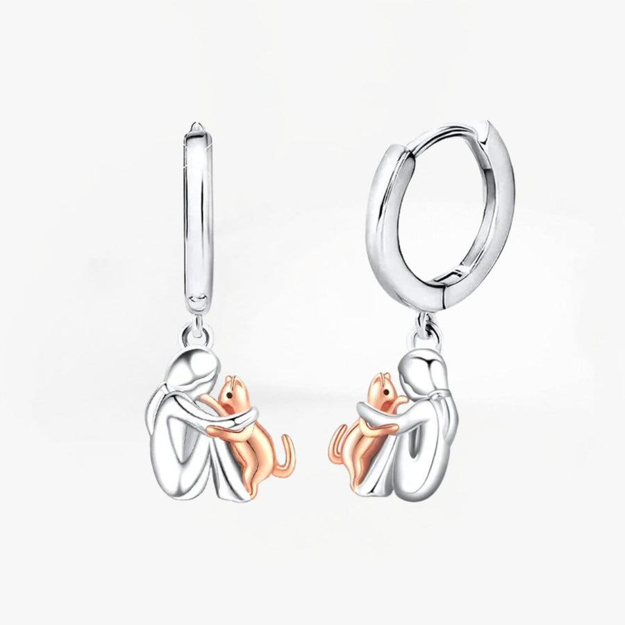 Hailey™ – Cat Embrace Icon Hoop Earrings